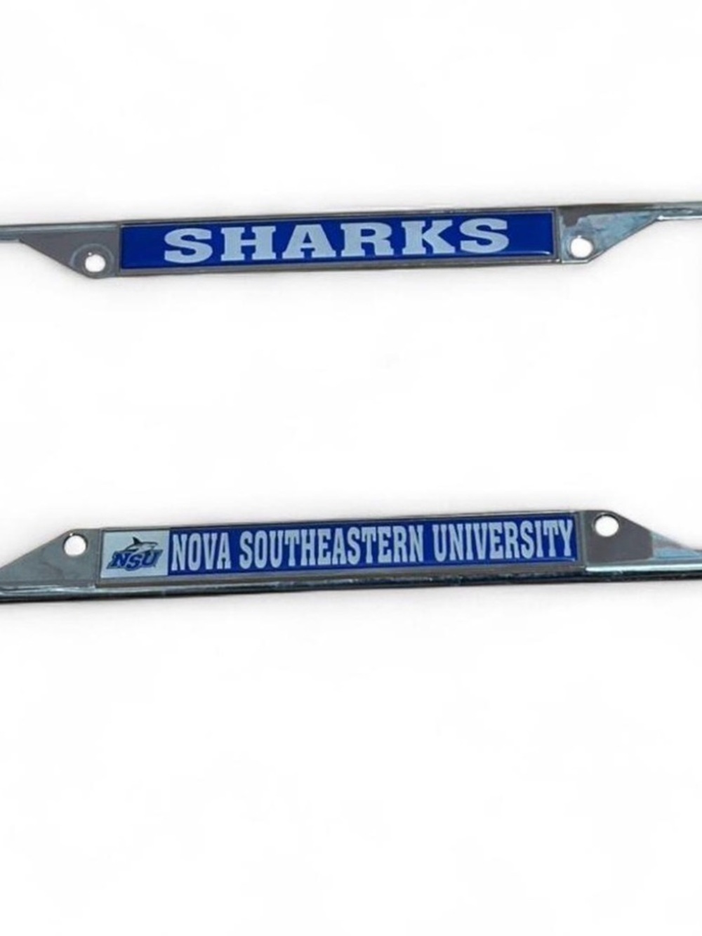 Nova Southeastern University SHARKS License Plate Frame Inserts - Blue